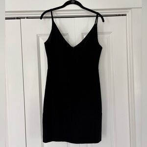 Black Halo Deep V Neck Mini Dress with Spaghetti Straps Size 6